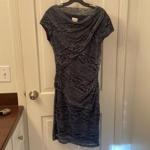 Midnight blue print Reiss size 10 netted dress